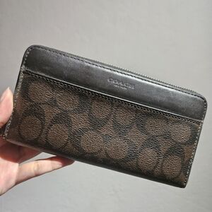 Coach Monogramed Mahogany Brown Wallet
